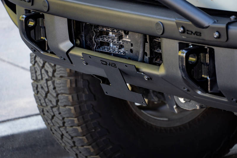 DV8 Offroad 21-22 Ford Bronco Factory Front Bumper Licence Relocation Bracket - Front DV8 Offroad License Plate Relocation  AXOPROS