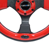 NRG Reinforced Steering Wheel (320mm) Blk w/Red Trim & 5mm 3-Spoke NRG Steering Wheels  AXOPROS