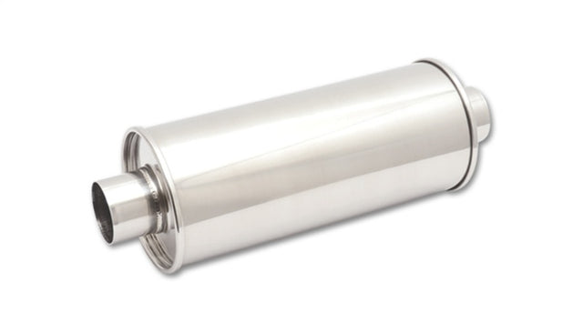 Vibrant StreetPower Round Muff 6inx9inx14in long Muff body 3in inlet I.D. x3in outlet Center-Center Vibrant Muffler  AXOPROS