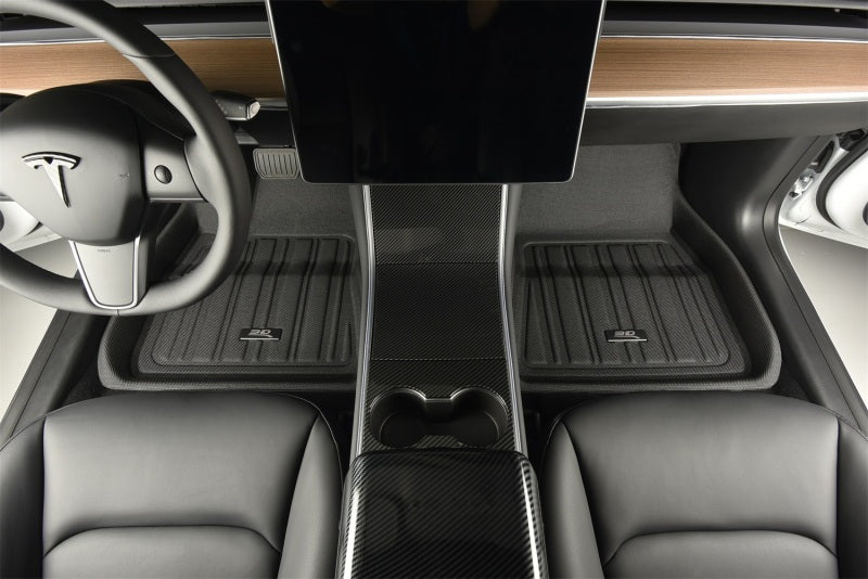 3D Maxpider 21-22 Tesla Model Y 7-Seat Elitect Black R1 R2 R3 3D MAXpider Floor Mats - Rubber  AXOPROS