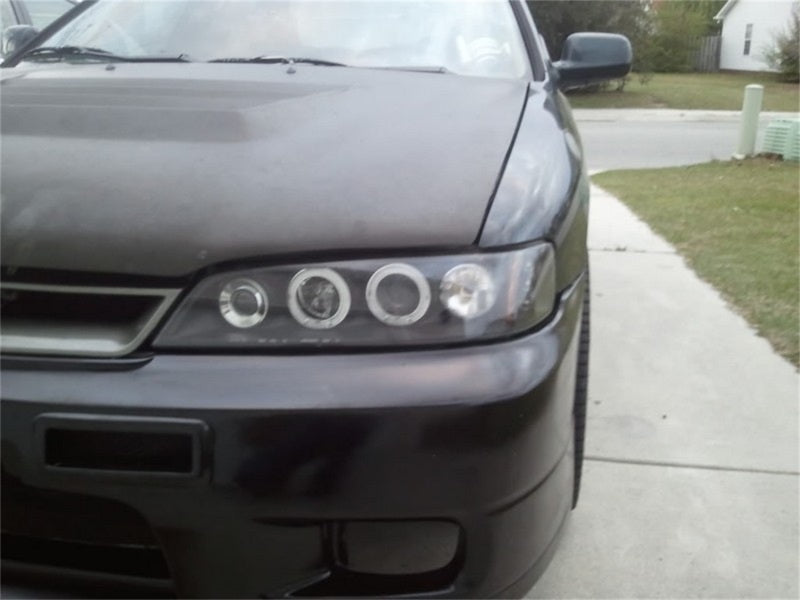 Spyder Honda Accord 98-02 1PC Projector Headlights LED Halo Amber Reflctr Blk PRO-YD-HA98-AM-BK SPYDER Headlights  AXOPROS