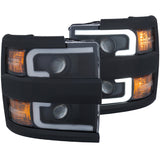 ANZO Projector Headlights 15-17 Chevrolet Silverado 2500HD / 3500HD Black w/ Black Rim ANZO Headlights  AXOPROS