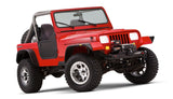 Bushwacker 87-95 Jeep Wrangler Flat Style Flares 4pc Excludes Renegade - Black Bushwacker Fender Flares  AXOPROS