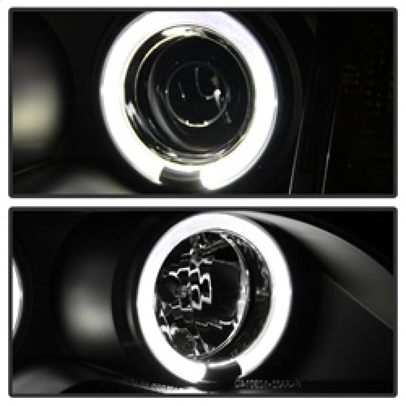 Spyder BMW E46 3-Series 02-05 4DR Projector Headlights 1PC LED Halo Blk PRO-YD-BMWE4602-4D-AM-BK SPYDER Headlights  AXOPROS
