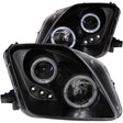 ANZO 1997-2001 Honda Prelude Projector Headlights w/ Halo Black w/ LED ANZO Headlights  AXOPROS