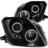 ANZO 1997-2001 Honda Prelude Projector Headlights w/ Halo Black w/ LED ANZO Headlights  AXOPROS