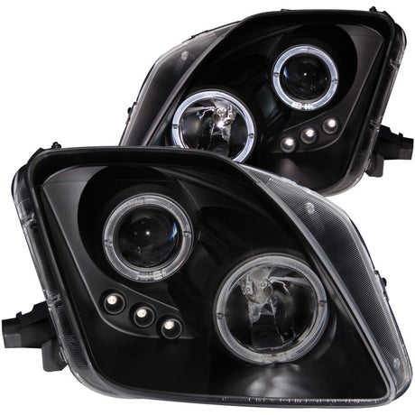 ANZO 1997-2001 Honda Prelude Projector Headlights w/ Halo Black w/ LED ANZO Headlights  AXOPROS