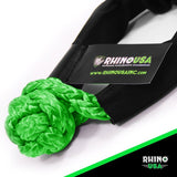 Rhino USA Synthetic Soft Shackles Green (2-Pack) Rhino USA Shackle Kits  AXOPROS