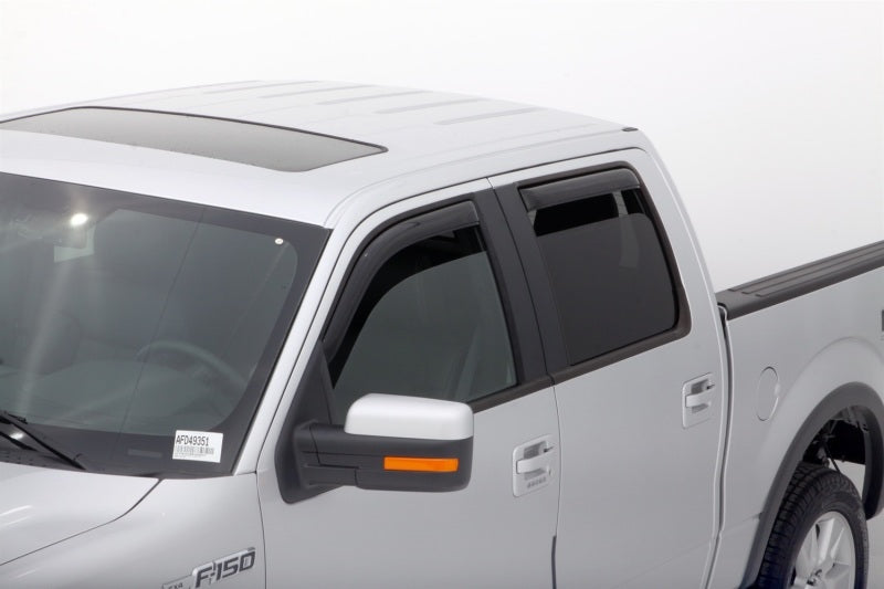 AVS 09-14 Ford F-150 Supercrew Ventvisor In-Channel Front & Rear Window Deflectors 4pc - Smoke AVS Wind Deflectors  AXOPROS