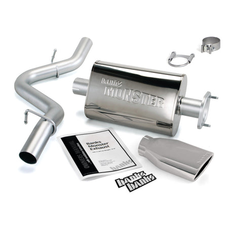 Banks Power Banks Power 04-06 Jeep 4.0L Wrangler Monster Exhaust System - SS Single Exhaust w/ Chrome Tip Catback aftermarket performance part