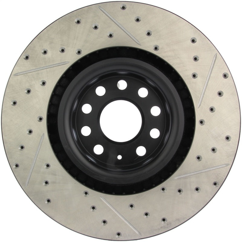 StopTech 09 VW Passat CC / 06-09 Passat Slotted & Drilled Right Front Rotor Stoptech Brake Rotors - Slot & Drilled  AXOPROS