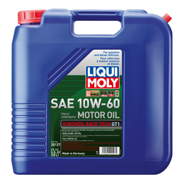 LIQUI MOLY 20L Synthoil Race Tech GT1 Motor Oil SAE 10W60 LIQUI MOLY Motor Oils  AXOPROS