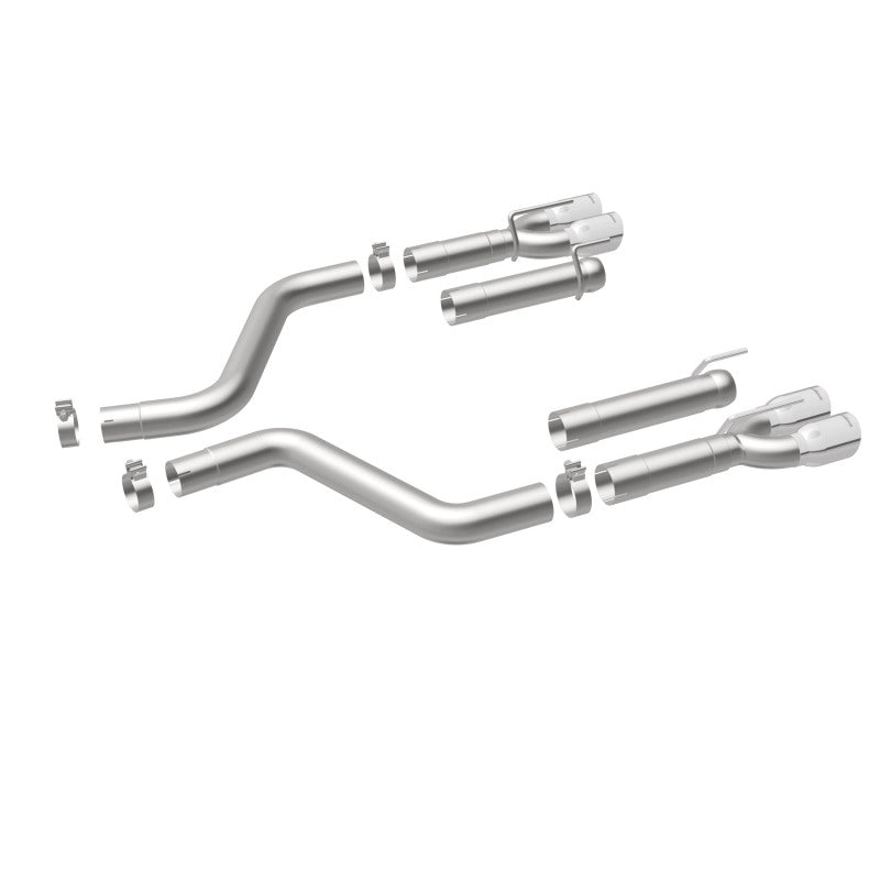 MagnaFlow Axle-Back, SS, 3in, Quad Split Rear 3.5 Tips 2015 Dodge Challenger incl SRT Hellcat Magnaflow Catback  AXOPROS