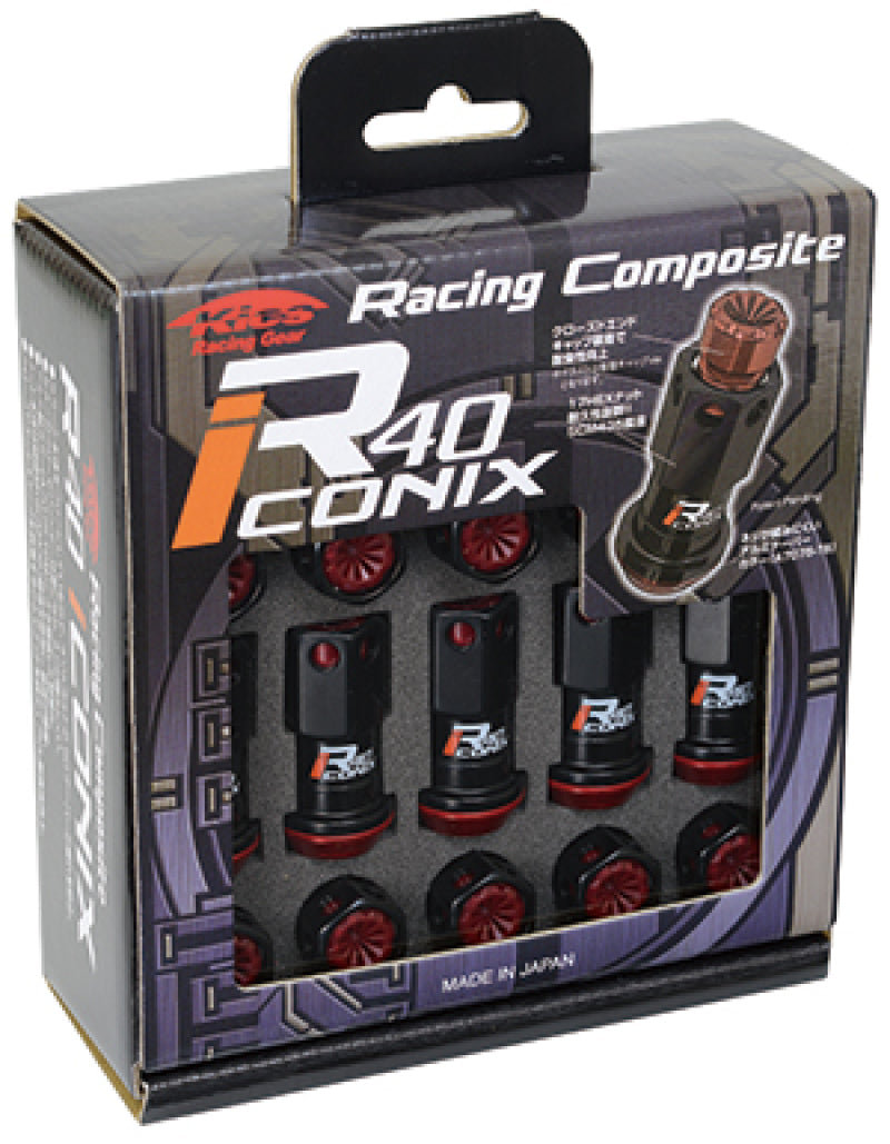 Project Kics 16+4 Locks Black R40 Iconix W/ Plastic Cap (Black) - 12X1.50 Project Kics Lug Nuts  AXOPROS