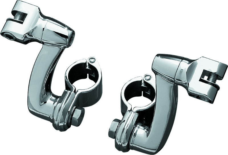 Kuryakyn Longhorn Offset Peg Mounts With 1-1/4inch Magnum Quick Clamp Chrome (Pair) Kuryakyn Footpegs  AXOPROS