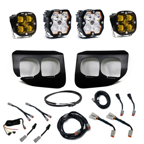 Baja Designs Baja Designs 20-22 Ford SD Squadron 2.0 Fog Pocket Kit SAE/Sport w/Upfitter (Driving/Combo) - Amber Fog Lights aftermarket performance part