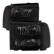 Xtune Ford F250/350/450 Super Duty 05-07 Crystal Headlights Black Smoked HD-JH-FS05-AM-BSM SPYDER Headlights  AXOPROS