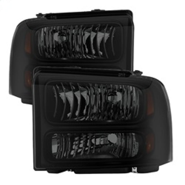 Xtune Ford F250/350/450 Super Duty 05-07 Crystal Headlights Black Smoked HD-JH-FS05-AM-BSM SPYDER Headlights  AXOPROS