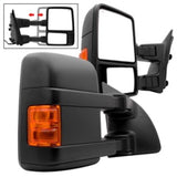 Xtune Pair G2 Ford Superduty 99-07 Heated Amber Signal Telescoping Mirrors MIR-FDSD99S-G2-PW-AM-SET SPYDER Side Mirrors  AXOPROS