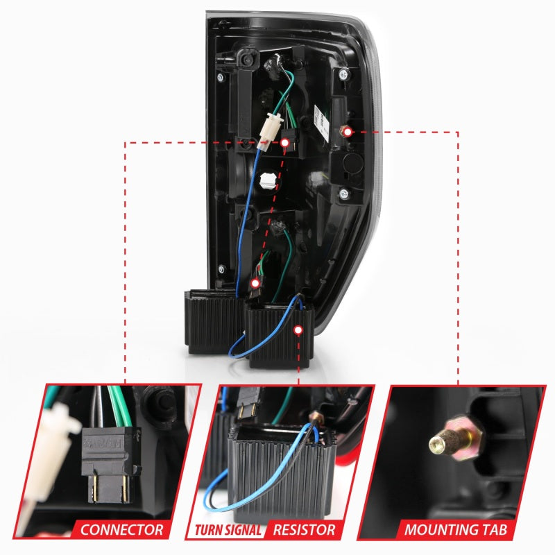 ANZO 2009-2013 Ford F-150 LED Taillights Black ANZO Tail Lights  AXOPROS