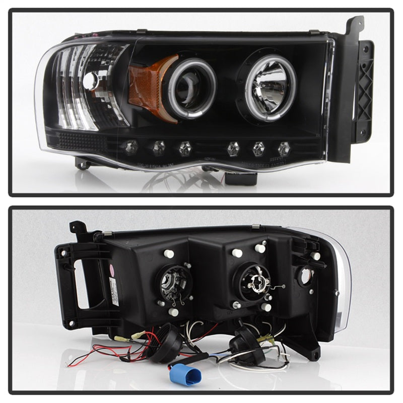 Spyder Dodge Ram 1500 02-05/Ram 2500 03-05 Projector Headlights LED Halo LED Blk PRO-YD-DR02-HL-BK SPYDER Headlights  AXOPROS