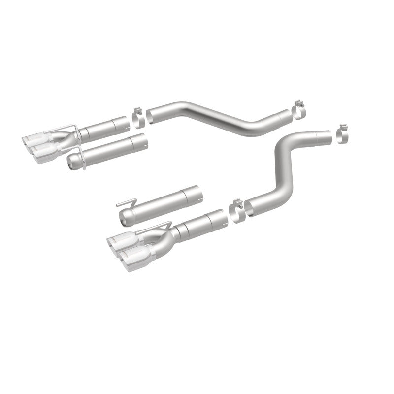 MagnaFlow Axle-Back, SS, 3in, Quad Split Rear 3.5 Tips 2015 Dodge Challenger incl SRT Hellcat Magnaflow Catback  AXOPROS
