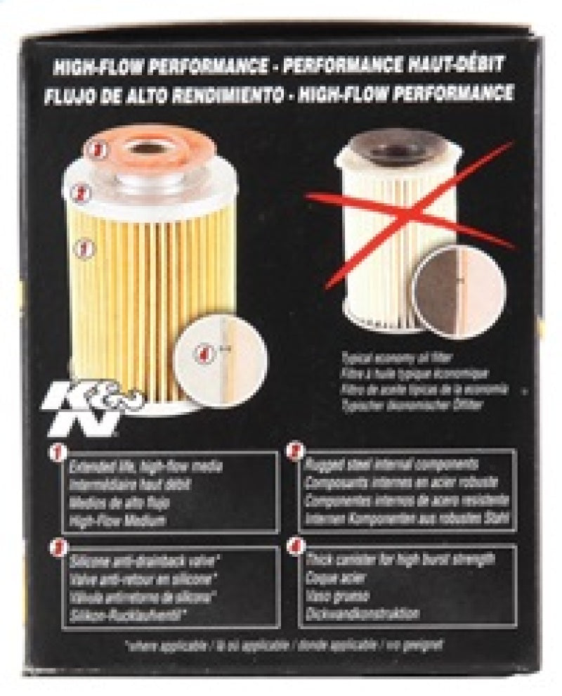 K&N Universal Performance Gold Oil Filter K&N Engineering Oil Filters  AXOPROS
