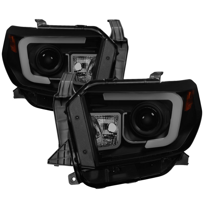 Spyder Toyota Tundra 2014-2016 Projector Headlights Light Bar DRL Black Smoke PRO-YD-TTU14-DRL-BSM SPYDER Headlights  AXOPROS