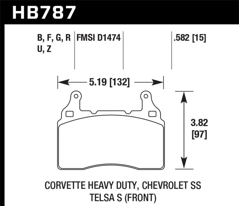 Hawk 15-17 Chevy Corvette Performance Ceramic Street Front Brake Pads Hawk Performance Brake Pads - Performance  AXOPROS