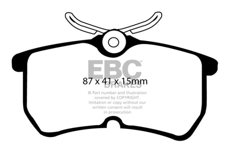 EBC 13+ Ford Fiesta 1.6 Turbo ST Yellowstuff Rear Brake Pads EBC Brake Pads - Performance  AXOPROS