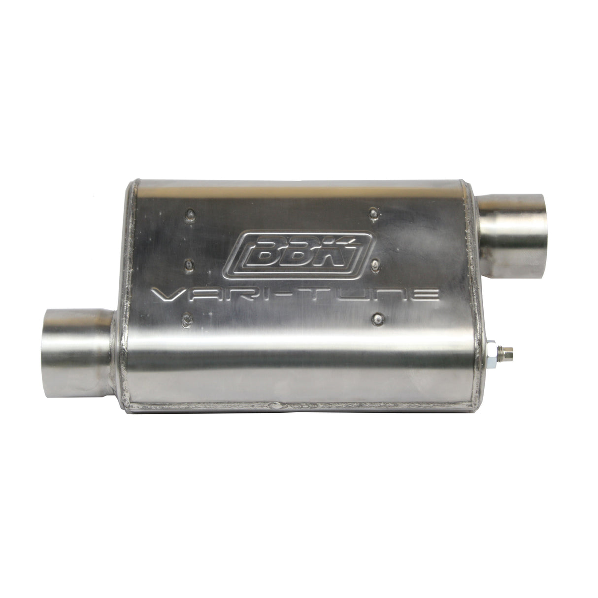 BBK UNIVERSAL 2-1/2 VARITUNE ADJUSTABLE MUFFLER DOUBLE OFFSET (STAINLESS) BBK Performance Parts Exhaust Muffler Assembly  AXOPROS