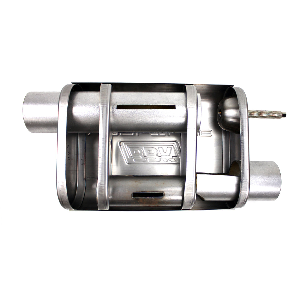 BBK UNIVERSAL 2-1/2 VARITUNE ADJUSTABLE MUFFLER DOUBLE OFFSET (STAINLESS) BBK Performance Parts Exhaust Muffler Assembly  AXOPROS