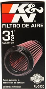 K&N Filter Universal Rubber Filter 3 1/2 inch Flange 4 5/8 inch Base 3 1/2 inch Top 7 inch Height K&N Engineering Air Filters - Universal Fit  AXOPROS