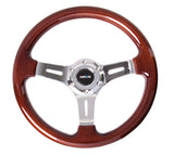 NRG NRG Classic Wood Grain Steering Wheel (330mm) Wood Grain w/Chrome 3-Spoke Center Steering Wheels aftermarket performance part