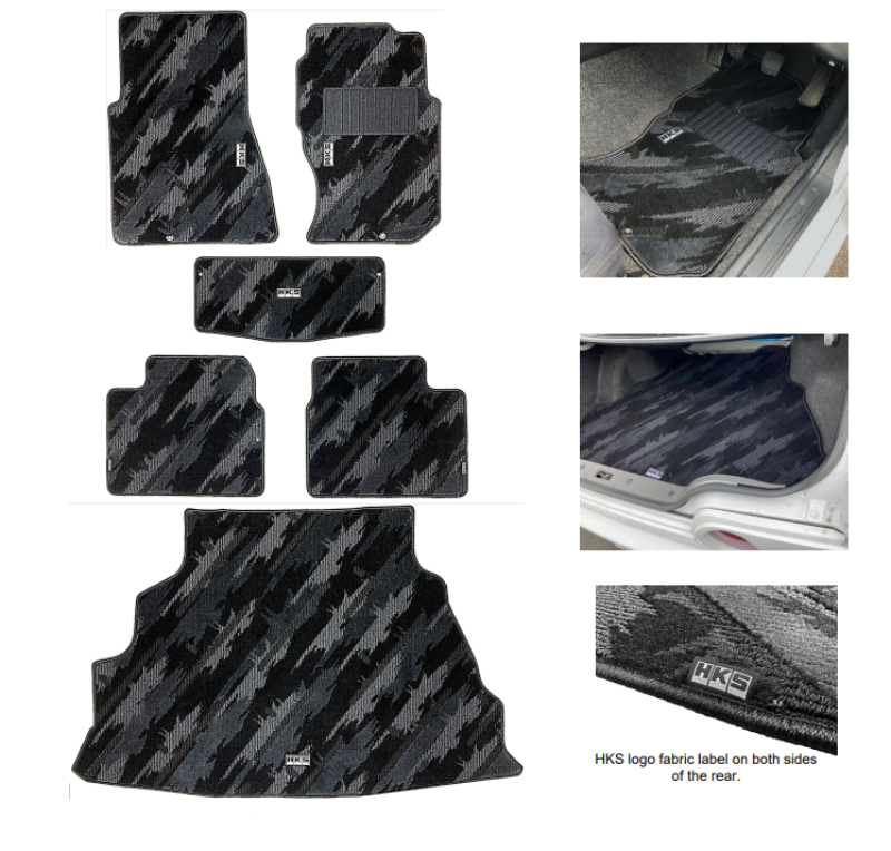 HKS FLOOR MATS BNR32 FULL SET OCT RHD HKS Floor Mats Carpeted  AXOPROS