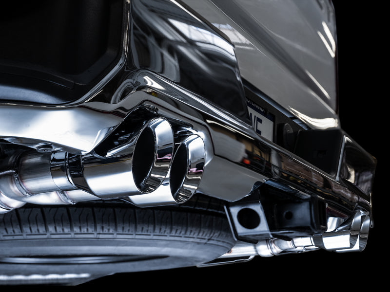 AWE Tuning 4th Gen GM 1500 5.3L 0FG Catback Split Rear Exit (w/ Bumper Cutouts) - Quad Chrome Tips AWE Tuning Catback  AXOPROS