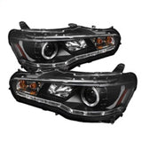 Spyder Mitsubishi Lancer/EVO-10 08-14 Projector Xenon/HID- LED Halo DRL Blk PRO-YD-ML08-HID-DRL-BK SPYDER Headlights  AXOPROS