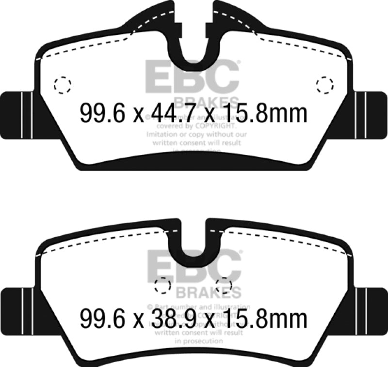 EBC 14+ Mini Hardtop 1.5 Turbo Cooper Ultimax2 Rear Brake Pads EBC Brake Pads - OE  AXOPROS