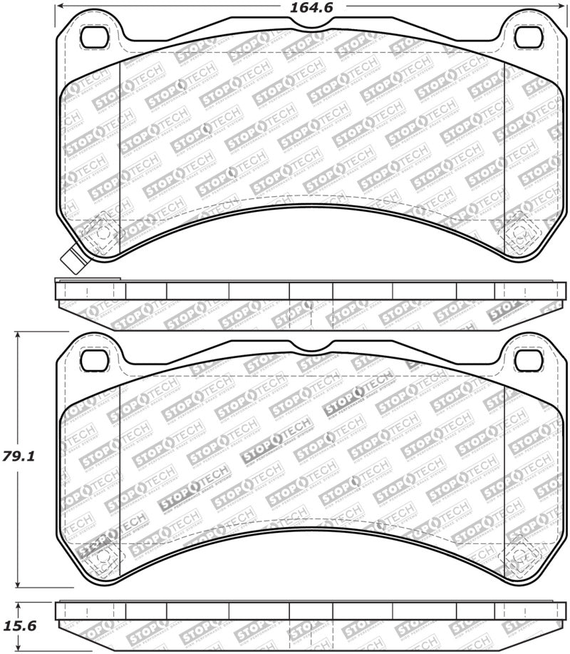 StopTech Performance 08-09 Lexus IS F Front Brake Pads Stoptech Brake Pads - Performance  AXOPROS
