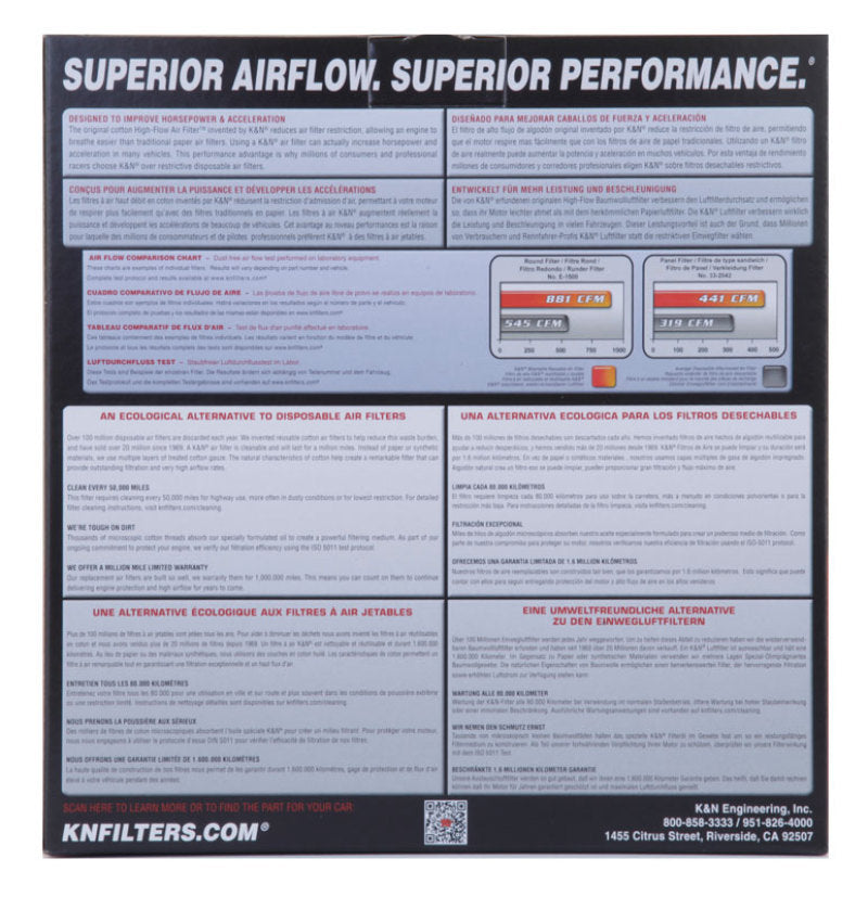 K&N Replacement Air Filter GM L6,V6,V8,1962-80 K&N Engineering Air Filters - Drop In  AXOPROS