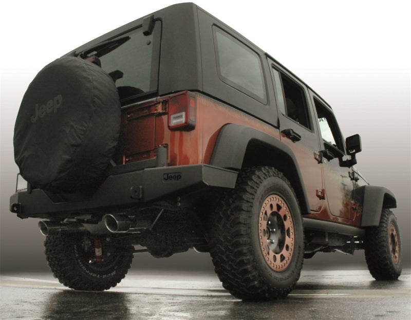 Gibson 07-17 Jeep Wrangler JK Rubicon 3.6L 2.5in Cat-Back Dual Split Exhaust - Aluminized Gibson Catback  AXOPROS