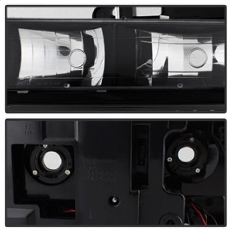 xTune Chevy Suburban 94-98 Headlights w/ Corner & Parking Lights 8pcs Black HD-JH-CCK88-AM-BK-SET SPYDER Headlights  AXOPROS