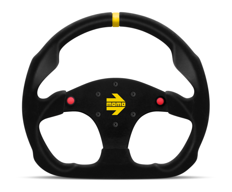 Momo MOD30 Buttons Steering Wheel 320 mm -  Black Suede/Black Spokes/1 Stripe MOMO Steering Wheels  AXOPROS