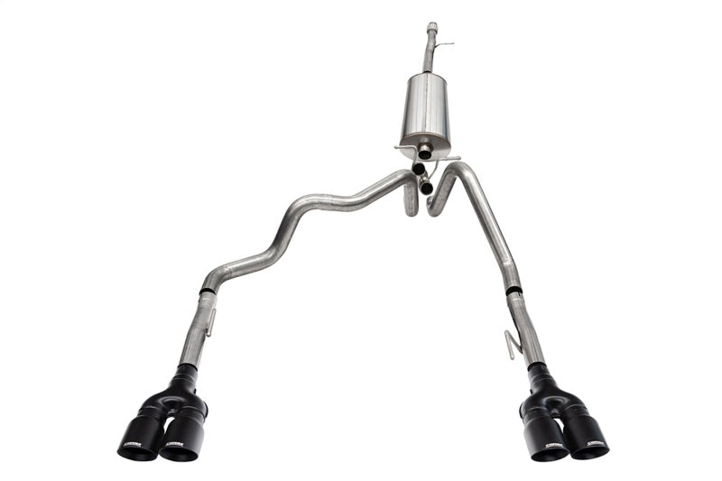 Corsa 19-23 GMC Sierra 1500 Cat-Back Dual Rear Exit with Twin 4in Black Powder Coat Pro-Series Tips CORSA Performance Catback  AXOPROS