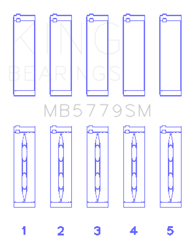 King Audi CDAA/CDHA/CDHB/CDAB Main Bearing Set (Set of 5) - Size STD King Engine Bearings Bearings  AXOPROS