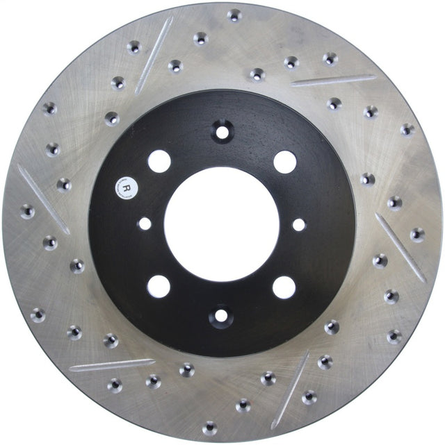 StopTech 90-01 Acura Integra (exc. Type R) / 01-05 Honda Civic / 07+ Honda Fit / 93-97 Del Sol VTEC Stoptech Brake Rotors - Slot & Drilled  AXOPROS