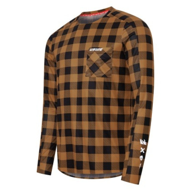 USWE Flannel Long Sleeve Lightweight Off-Road Jersey Bronze - XL USWE Shirts  AXOPROS