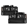 Xtune 92-94 Blazer Full Size Corner/LED Bumper Headlights Smoke HD-JH-CCK88-LED-AM-SM-SET SPYDER Headlights  AXOPROS