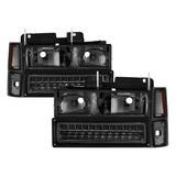 Xtune 92-94 Blazer Full Size Corner/LED Bumper Headlights Smoke HD-JH-CCK88-LED-AM-SM-SET SPYDER Headlights  AXOPROS
