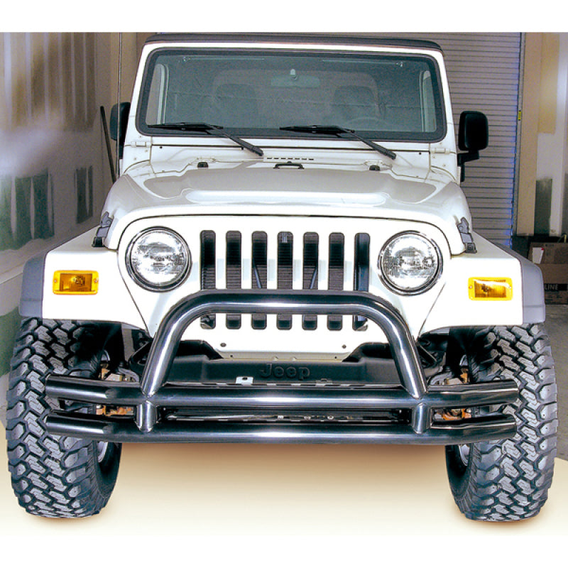 Rugged Ridge 3-In Dbl Tube Front Bumper w/ Hoop 76-06 CJ / Jeep Wrangler Rugged Ridge Bumper Accessories  AXOPROS
